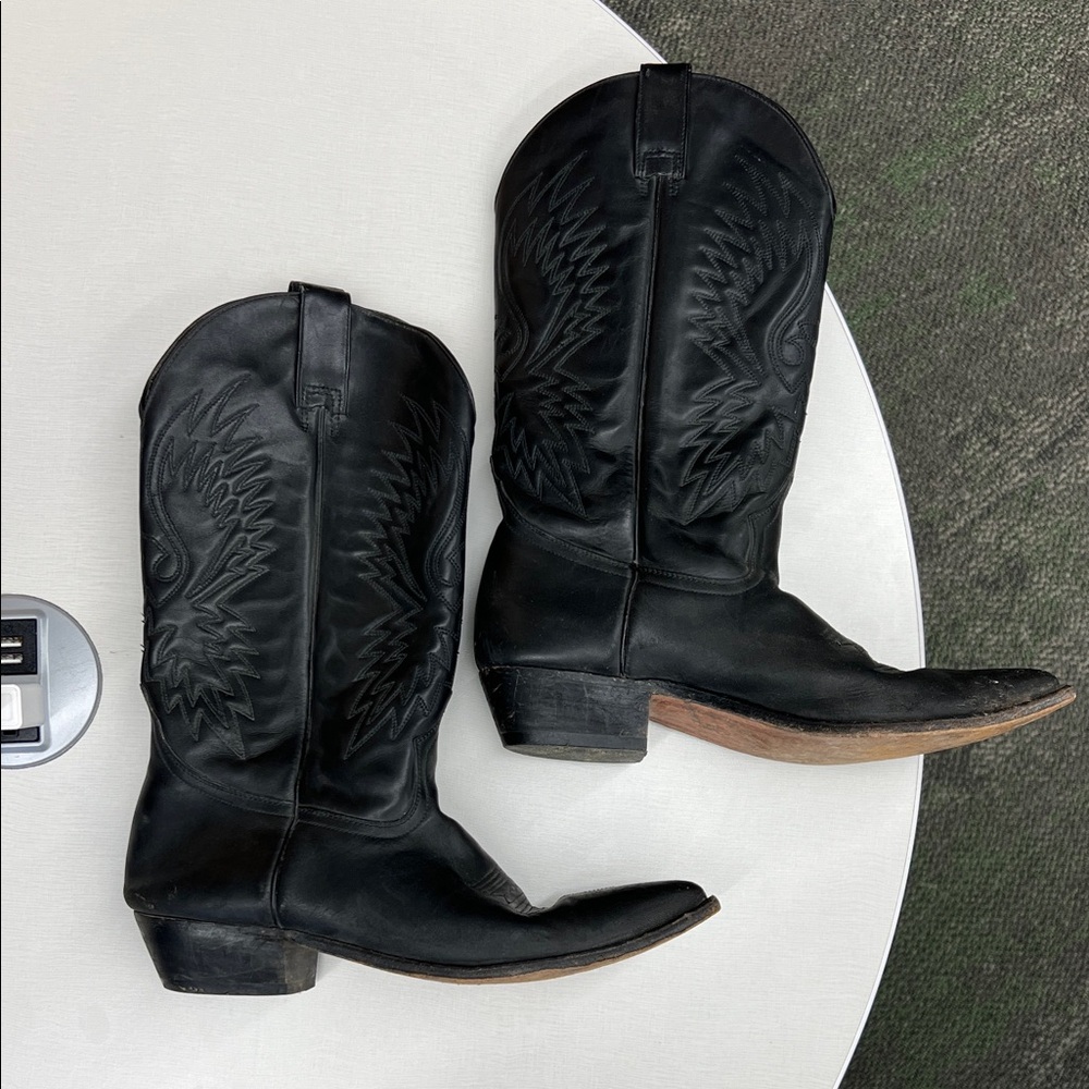 Seychelles Black Leather Western Heeled Boots